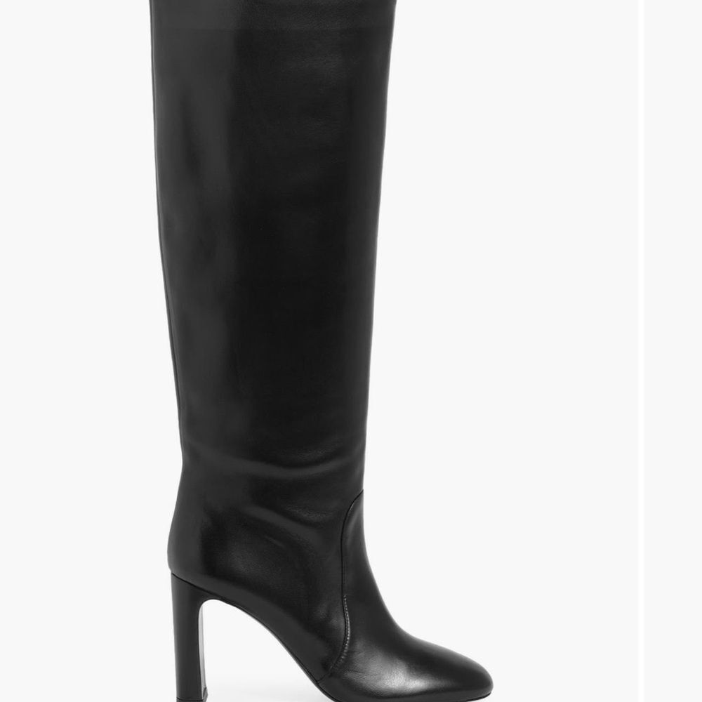 Stuart Weitzman Babette Tubo 85 Over The Knee OTK Tall Long Black leather Boots - Picture 3 of 13